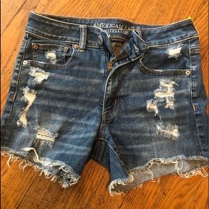 American Eagle Hi Rise Shortie Jean Shorts